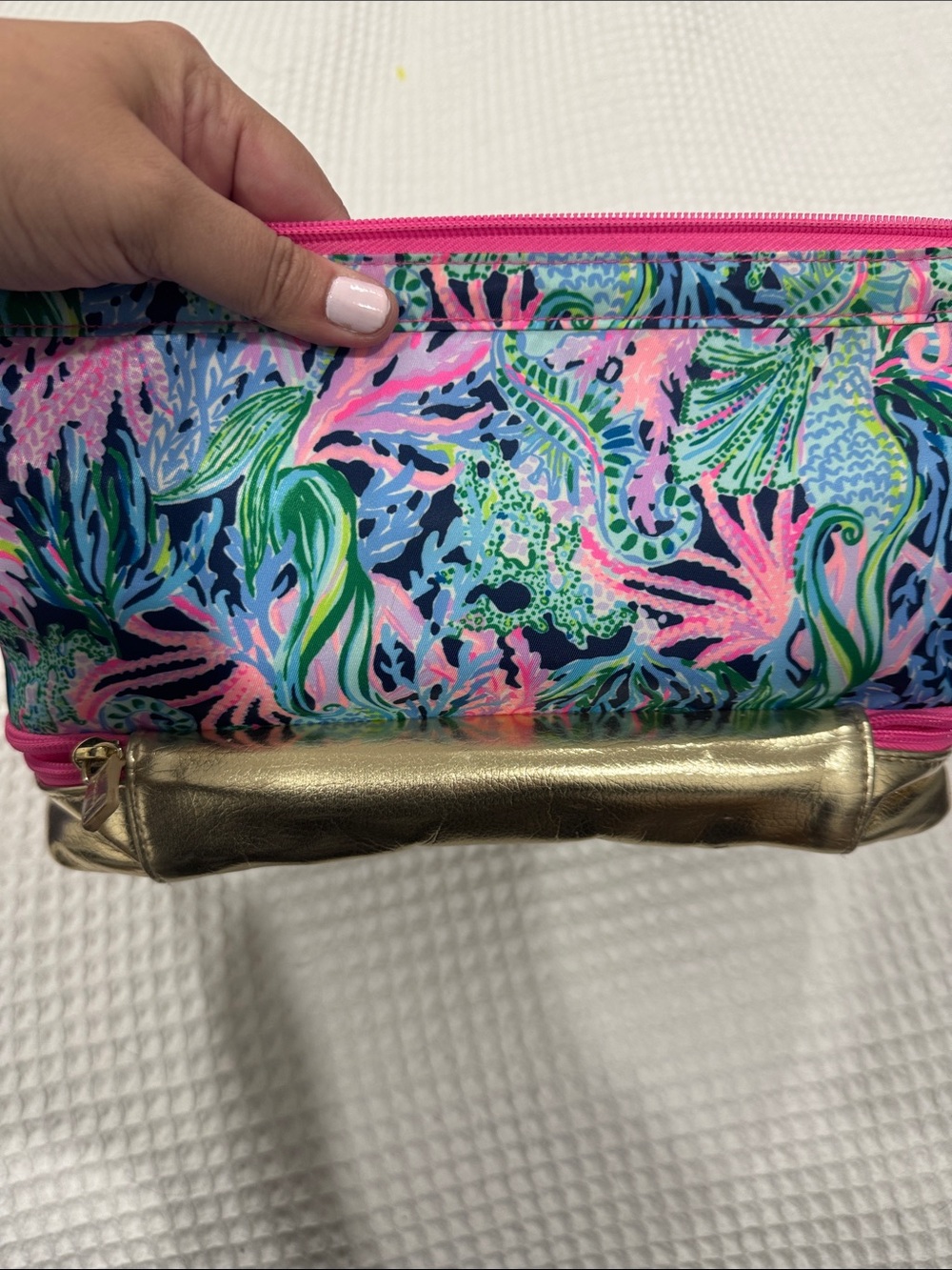Lilly Pulitzer Floral Pink & Blue Cosmetic Case - Picture 8 of 8